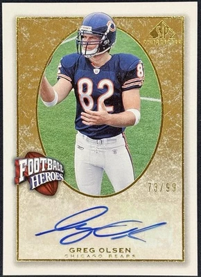 2007 Upper Deck Football Heroes - Greg Olsen /99 - Rookie Autograph (RC) - Image 1 of 4