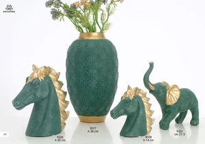 Vaso bomobato verde in ceramica h. 30cm | Rohome - Foto 1 di 1