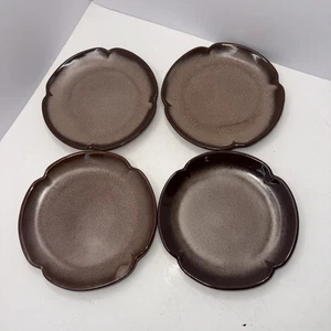 Frankoma Pottery Plainsman Brown 5GS Dessert Salad 6.5" Plates Set of 4 Dark - Picture 1 of 7