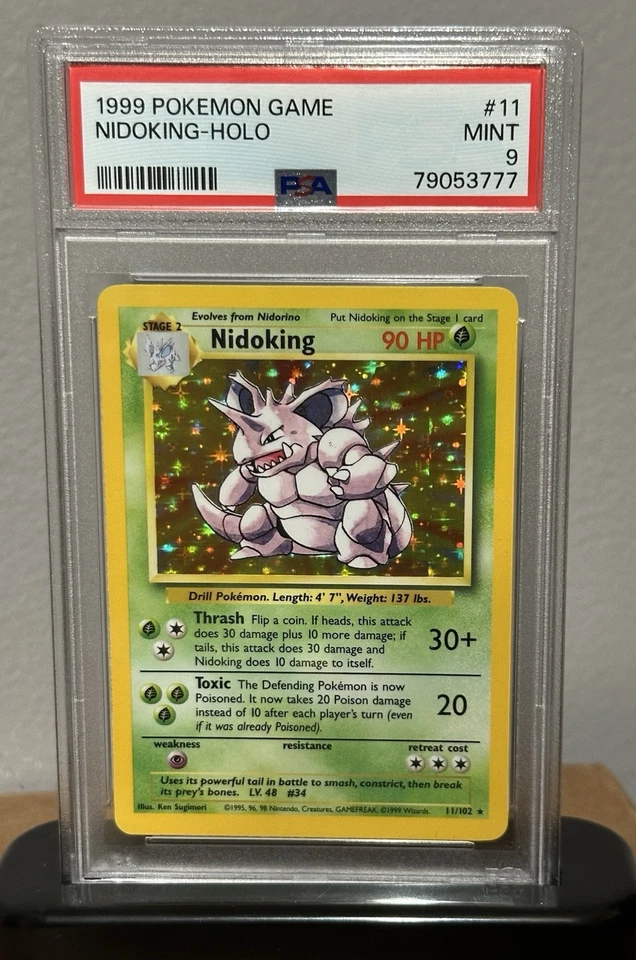Pokemon PSA 9 MINT 1999 Nidoking Base Set Holo Card - Image 1 of 2