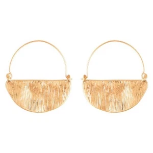 NEU NORDSTROM REVOLVE Gold gehämmert Halbkreis Scheibe Creolen Schmuck Boho - Bild 1 von 9