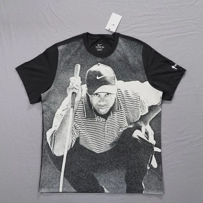 Camiseta de golfe Nike Tiger Woods masculina extra grande preta gráfica declaração - Imagem 1 de 4