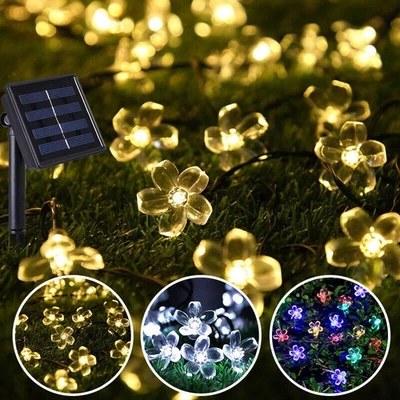 Cadena de luces solares para árbol de Navidad patio jardín Foto 1 de 4