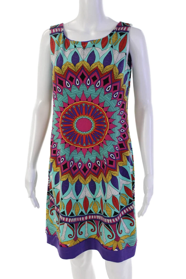 Nicole by Nicole Miller Womens Sleeveless Boat Neck Dress Multicolor Size S - Image 1 of 4