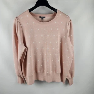 Adrianna Papell Sweater Womens 3X Plus Rose Dots Crewneck NWT - Picture 1 of 9