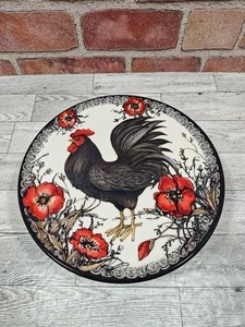 Cracker Barrel Susan Winget Rooster Salad Plate 8.25” Multicolor Floral **READ** - Picture 1 of 6
