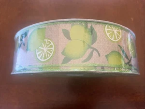 Member's Mark Premium Spring Lime Theme Wire Edge Ribbon, 1.5" Wide x 50 Yards. - Picture 1 of 3