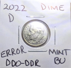 💥 2022 D Roosevelt Dime Error Coin. Doubling Obv. Rev. Face, Ear. Gem Bu. - Picture 1 of 24
