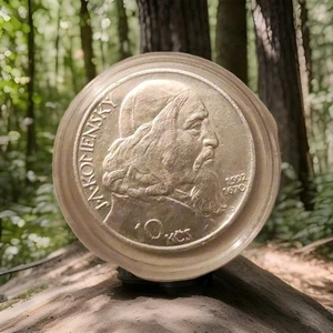 10 Kronen 0,5 Silber Tschechoslowakei 1957 / Amos Komensky / vorzüglich  - Bild 1 von 2