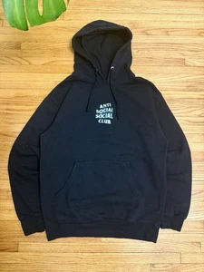 Herren Medium Anti Social Social Club ASSC blau Logo eiskalt Sweatshirt Hoodie - Bild 1 von 7