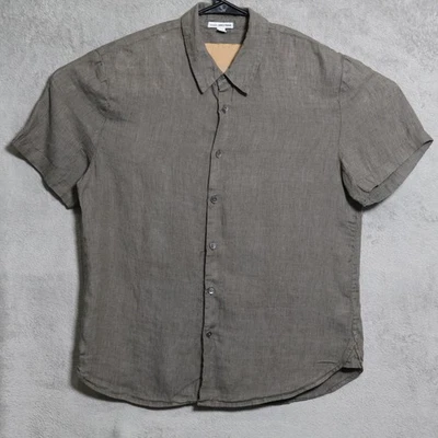 James Perse Shirt Mens Medium Olive Green Linen Casual Preppy Light MJZ0633 - Image 1 of 4