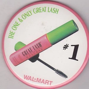 PINBACK DE COLECCIÓN 3" #38-022 - PUBLICIDAD - WAL-MART GRAN MÁSCARA DE PESTAÑAS - Imagen 1 de 1