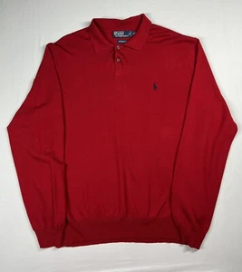 Polo Ralph Lauren 100% Merino Wool Knit Polo Collar Sweater Oxford Gentlemen XXL - Picture 1 of 5