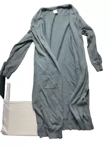 Cárdigan para mujer Matty M frente abierto gris azulado claro 100 % algodón talla XL - Imagen 1 de 5