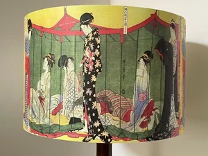 Pantalla de lámpara Geisha, sombra clara, japonesa, shabby chic, regalo gratis - Imagen 1 de 4