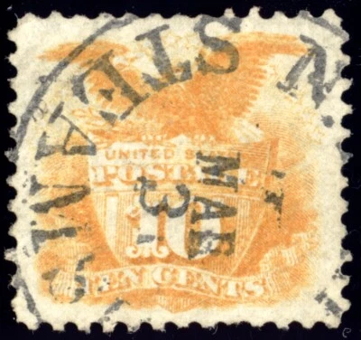 US 116 10c 1869 Shield & Eagle New York Steamship cancel PF cert - Image 1 of 3