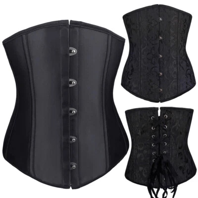 Lady Lace Up Underbust Waist Trainer Corset Shaper Spiral Boned Popular Style bl - Image 1 of 4