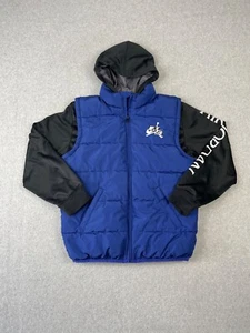Felpa con cappuccio Jordan Big Boys Jumpman Classics 2Fer full zip XL blu manica logo - Foto 1 di 9