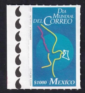 Mexico 1991 World Post Day, MNH sc#1706 with selvedge design - Picture 1 of 1