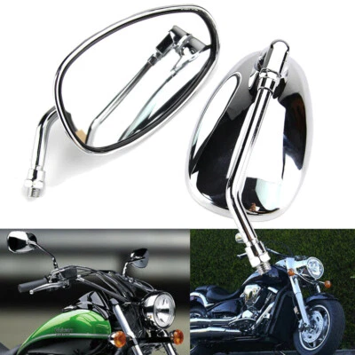 For Yamaha V Star 1300 1100 950 650 250 Chrome Motorcycle Rear View Side Mirrors - Image 1 of 4