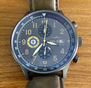 AVI-8 WWII Hawker Hurricane Classic Chronograph Dark Earth British Watch - Bild 1 von 6