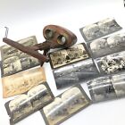 Antique 1880s 1890s "The Stereo Graphoscope" Viewer with Cards From WWI Weapons