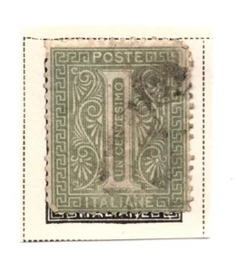 Italy 1863 Value Stamp SC: 24 1c Grey Olive Lightly Hinged Stamp - Picture 1 of 1