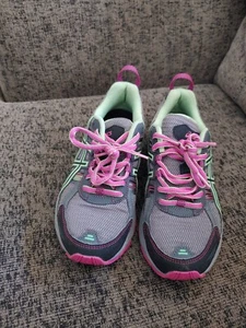 Asics Gel GT-1000 Green Pink Gray Running Shoes T5A8N Women's Size 6 - Foto 1 di 3