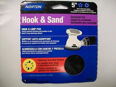 5" Conversion Pads PSA to Norton Hook & Loop Norton 5 or 8-Hole -You Choose Qty  - Image 1 of 2