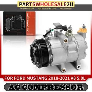 A/C Compressor with 6-Groove Pulley & 6SBH14C Style for Ford Mustang 18-23 5.0L - Picture 1 of 9