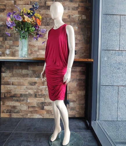 ALEXANDER MCQUEEN Autentico abito drappeggiato 2012 foderato stretch nuovo 40 IT