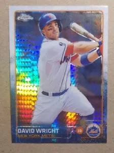 2015 Topps Chrome DAVID WRIGHT #102 Prism Refractor New York Mets - Picture 1 of 3