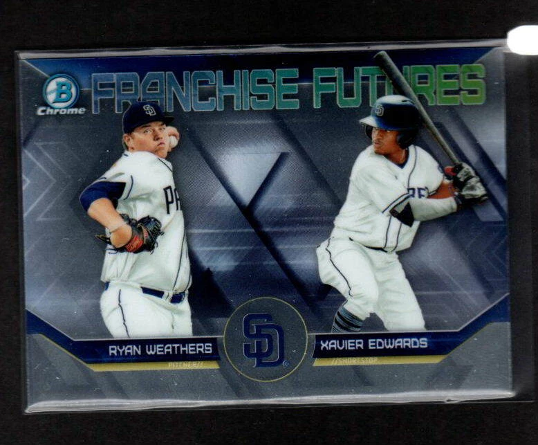 XAVIER EDWARDS RYAN WEATHERS 2018 BOWMAN DRAFT INSERT SAN DIEGO PADRES - Image 1 of 1
