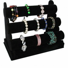 Pro Velvet 3 Tier Rack Bangle Watch Bracelet Stand Holder Jewellery Display Rack