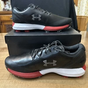 Under Armour UA HOVR Drive E Golf Shoes Black/Red 3022294-001 Men Sz 11.5 - NEW - Picture 1 of 17