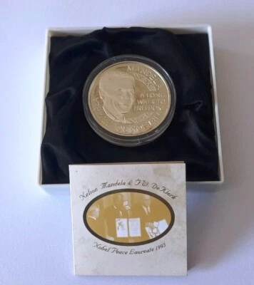 1oz Silver Proof (92,5%) NOBEL PRIZE 1993 Mandela & FW De Klerk - Mint of Norway - Image 1 of 4