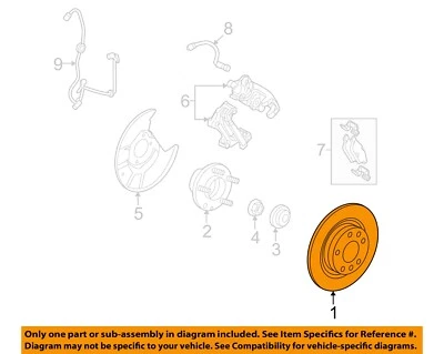Componentes de freno de suspensión trasera Ford OEM 06-12 Fusion - Rotor 9E5Z2C026B Foto 1 de 2