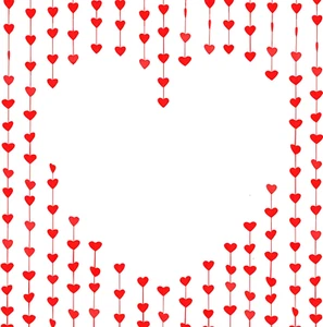 Valentines Day Red Hanging Heart Garland, Pre-Assembled Felt Banner for Wedding - Picture 1 of 5