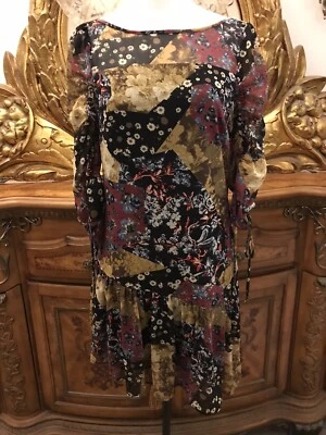 BCBGeneration XS Lined Chiffon Dress.Knee length. Floral. Pullover. Bust 34"B12. - Image 1 of 4