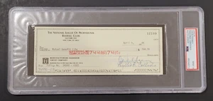 Commissioner CHARLES CHUB FEENEY Signed National League Payroll Check-PSA 9 Auto - Picture 1 of 8