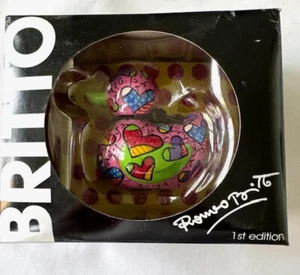 Romero Britto Mini Ente Figur Herzen rosa Design 1. Auflage *NEU* - Bild 1 von 4