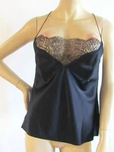 Women's Blouses Tops Designer DKNY Black Silk/Lace Camisole Size 12.R - Picture 1 of 11