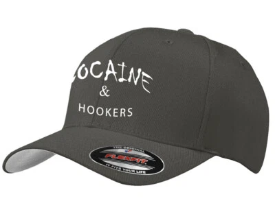 Sombrero Flextfit Divertido Novedad Cocaína Ganchas Soplar Nuevo Sin Etiquetas Regalo Ajuste Flexible Perfil Medio Foto 1 de 3