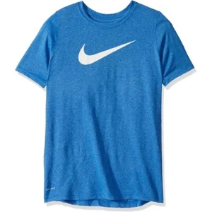 Nike Boys' Dry Short Sleeve Swoosh Solid Tee Large Royal Heather/White - Picture 1 of 3