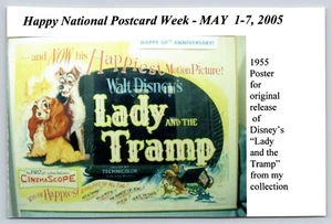 Postkarte Disneys Lady and the Tramp National Postcard Week 2005 Sharon Damkaer - Bild 1 von 2