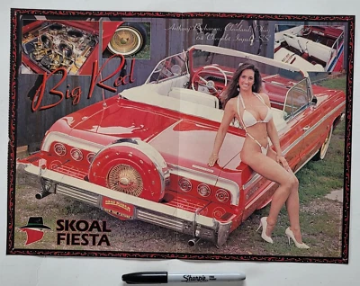 Lowrider Centerfold Big Red 64 Chevrolet Impala SS Cleveland Ohio impresión vintage Foto 1 de 4