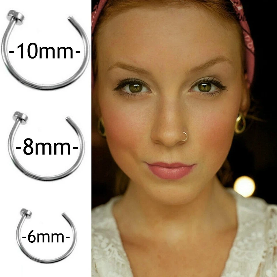 NASENPIERCING NASENRING SEPTUM RING NASE PIERCING HUFEISEN SILBER NASEN LIPPEN - Bild 1 von 1