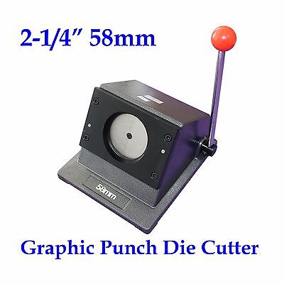 Round 2-1/4  58mm Multi Sheets Stack Paper Graphic Punch Die Cutter Button Maker • 140.73€