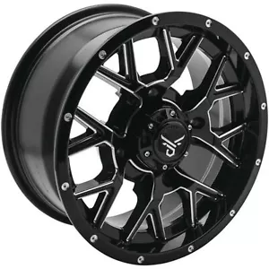 QuadBoss Barbwire Wheel 15x7, 4/156, 4+3, Black/Milled RT-GW081157156MBIA - Picture 1 of 5