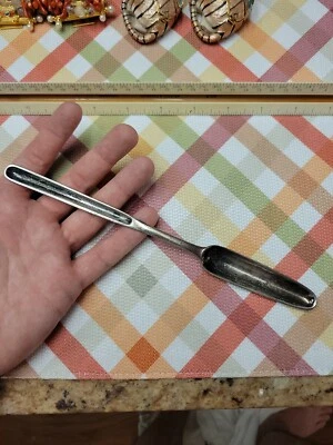 Антикварная британская ложка для извлечения костного мозга из чистого серебра начало 1800-х годов - Изображение 1 из 4